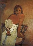 Paul Gauguin The Girl Holding fan oil on canvas